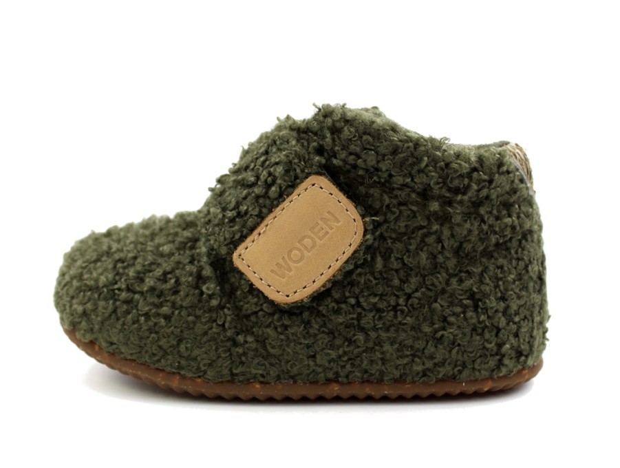 Hot Woden Woden Kids Dark Olive Home Shoes Kim Teddy