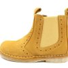 New Pom Pom Pom Pom Ancle Boot Light Mustard Suede With Elastic And Zipper