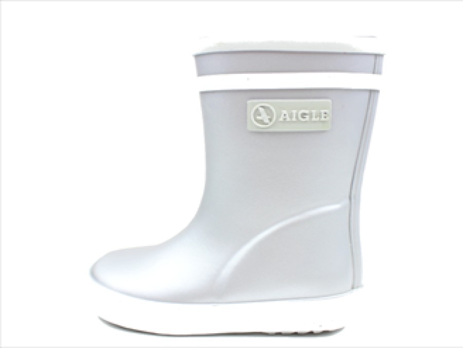 Clearance Aigle Aigle Baby Flac Gumboot Silver