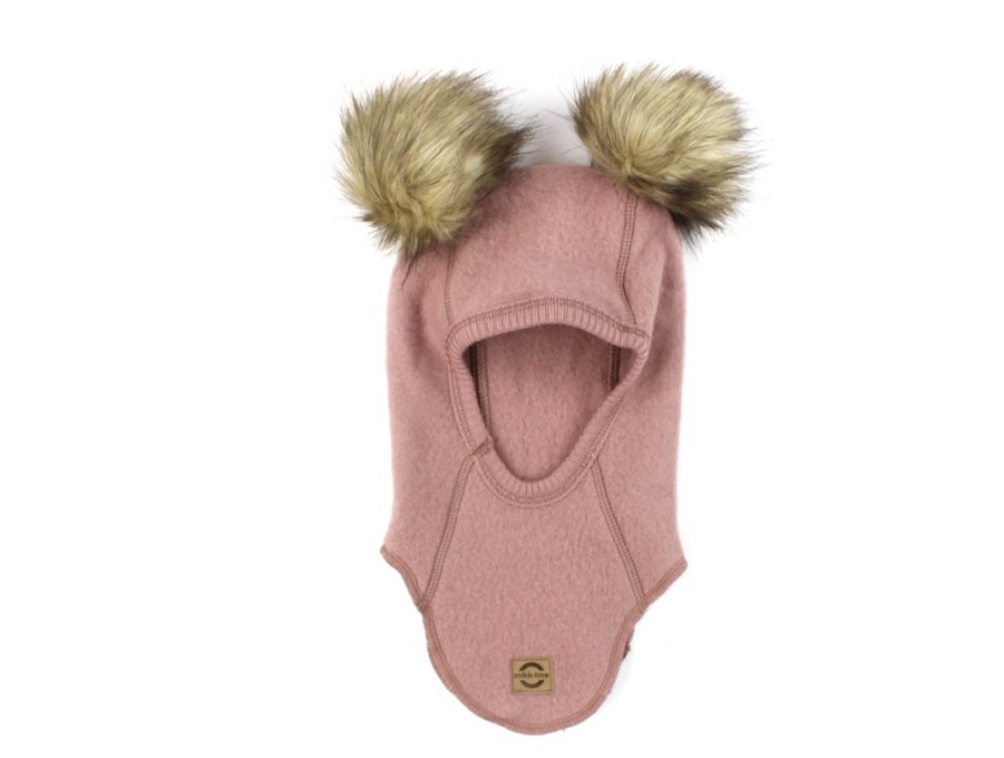 Clearance Mikk line Mikk-Line Burlwood Elephant Hat Merino Wool With Pom-Poms