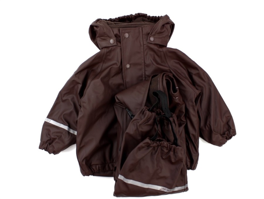 Best Celavi Celavi Rainwear Pants And Jacket Fleece Lining Java