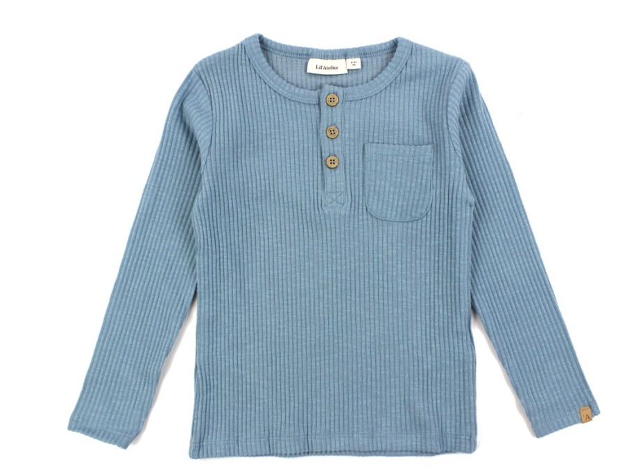 New Lil Atelier Lil Atelier Smoke Blue Top