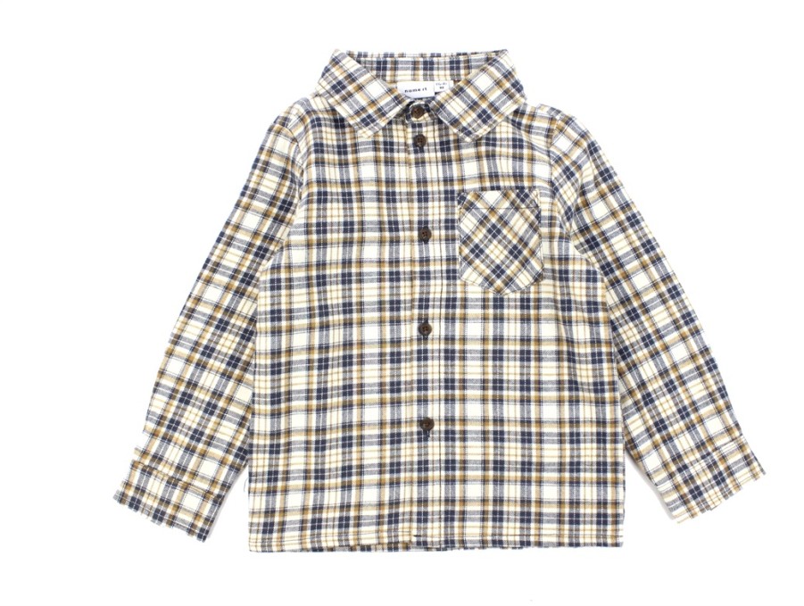 Wholesale Name It Name It Buttercream Checkered Shirt