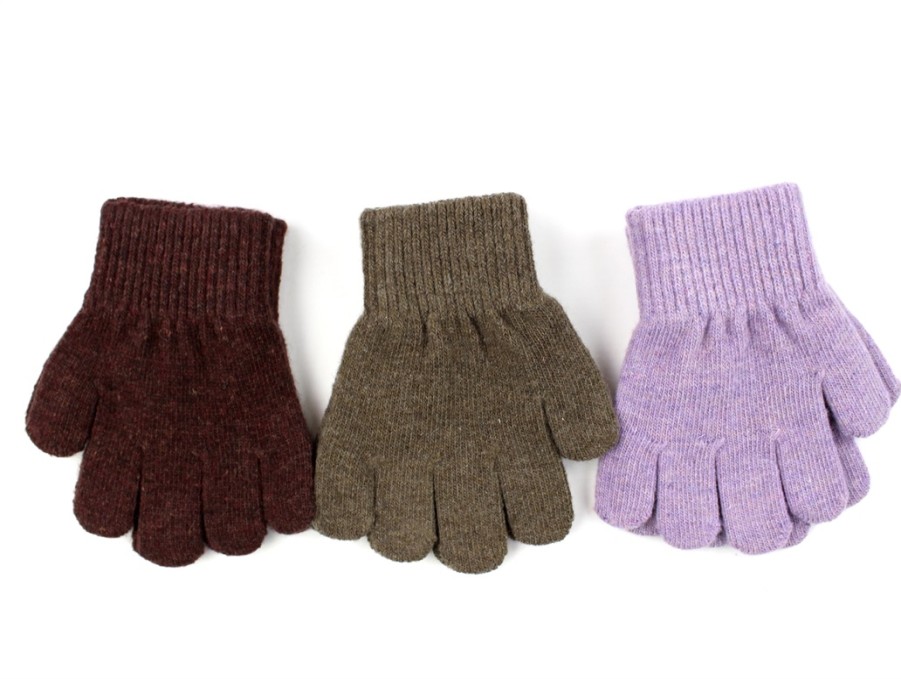 Wholesale Mikk line Mikk-Line Dark Mink/Slate Black/Chalk Violet Fingerless Gloves Wool/Synthetic (3-Pack)