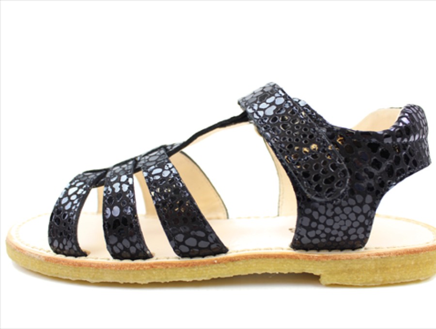 Online Angulus Angulus Sandal Black Dot With Velcro