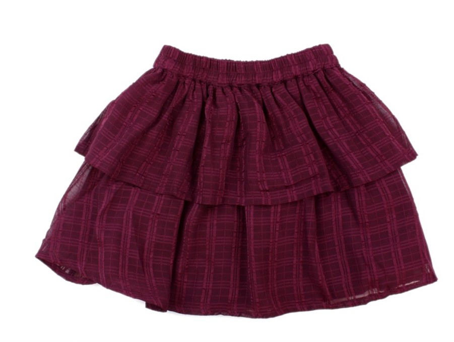 Clearance Creamie Creamie Skirt Chiffon Checks Fig