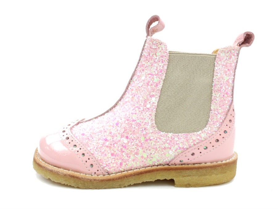 Wholesale Angulus Angulus Ancle Boot Rosa/Beige Glitter With Hole Pattern