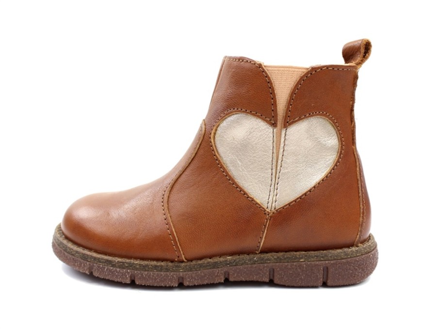 Online Bisgaard Bisgaard Ancle Boot Maggie Cognac With Heart And Zipper