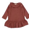 Online Petit Piao Petit Piao Berry Dust/Dark Red Dot Frill Dress