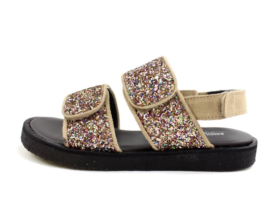 New Angulus Angulus Sand Multi Glitter Sandal Velcro