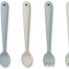 Online Liewood Liewood Dusty Mint Multi Mix Cutlery Set Shea Silicone (4-Pack)