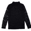 Hot Name It Name It Black Mock Neck Lace Top