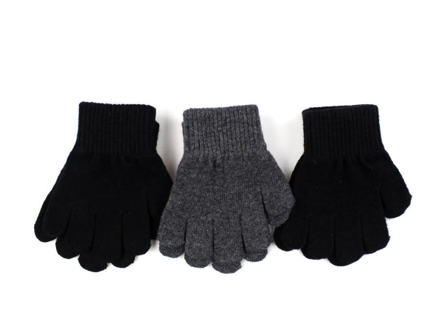 New Mikk line Mikk-Line Black/Antrazite Fingerless Gloves Wool/Synthetic (3-Pack)