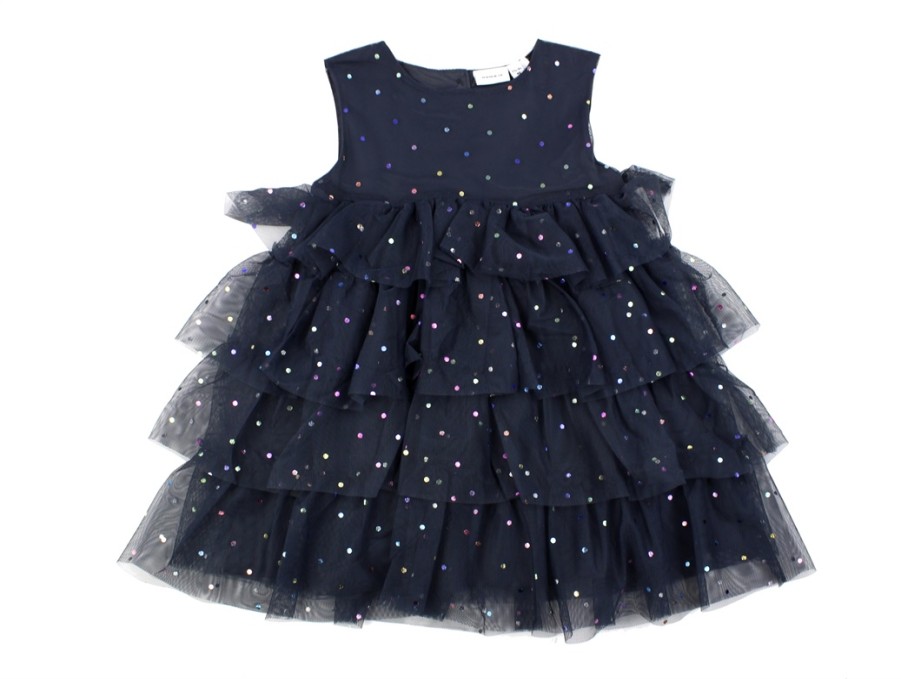 Best Name It Name It India Ink Glimmer Tulle Dress