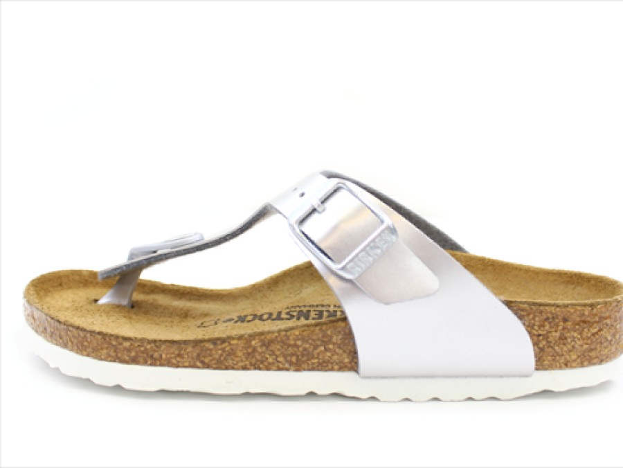 Clearance Birkenstock Birkenstock Gizeh Sandal Electric Metallic Silver With Buckle