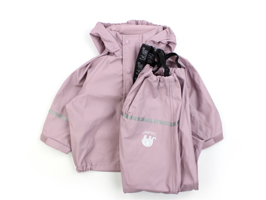 Wholesale Celavi Celavi Mauve Shadow Rainwear Pants And Jacket