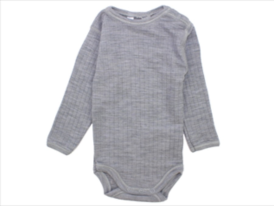 Online Joha Joha Light Grey Melange Bodysuit Merino Wool