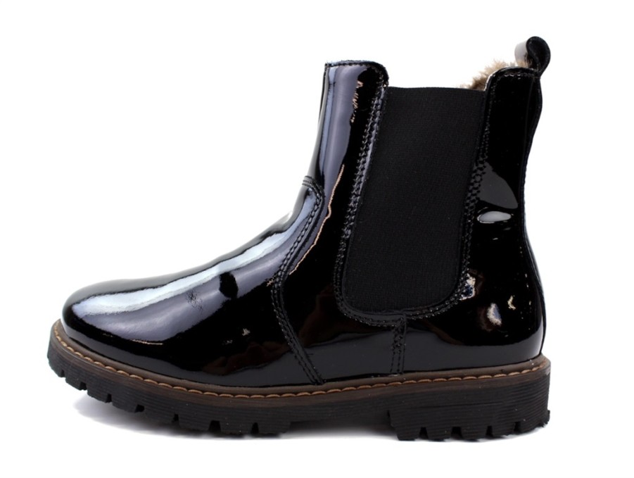 Clearance Bisgaard Bisgaard Winter Boot Neel Black Patent Lambswool