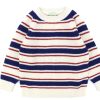 Clearance FUB Fub Ecru/Royal Blue/Bright Red Raglan Sweater Merino Wool