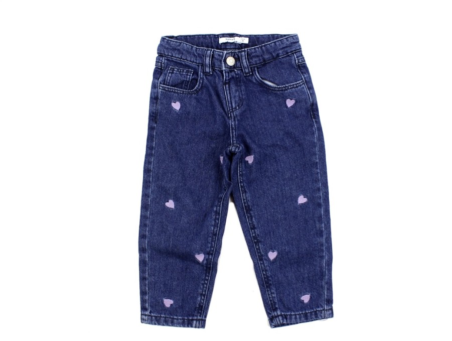 Best Name It Name It Dark Blue Denim Heart Pants