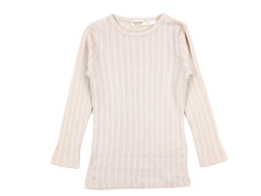 Wholesale MarMar Copenhagen Marmar Cream Taupe Pointelle Rib T-Shirt Tamra Modal