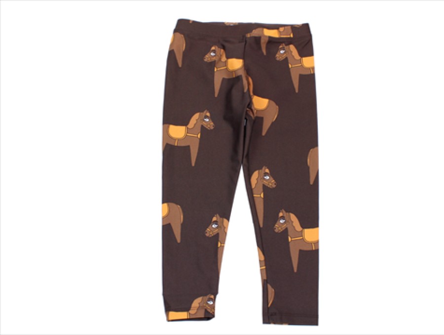 Clearance Mini Rodini Mini Rodini Baths Leggings Horse Brown