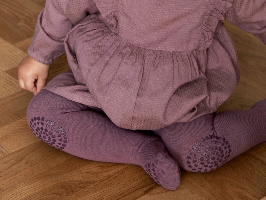 New GoBabyGo Gobabygo Crawling Tights Misty Plum