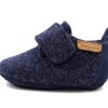 Online Bisgaard Bisgaard Blue Slippers With Velcro