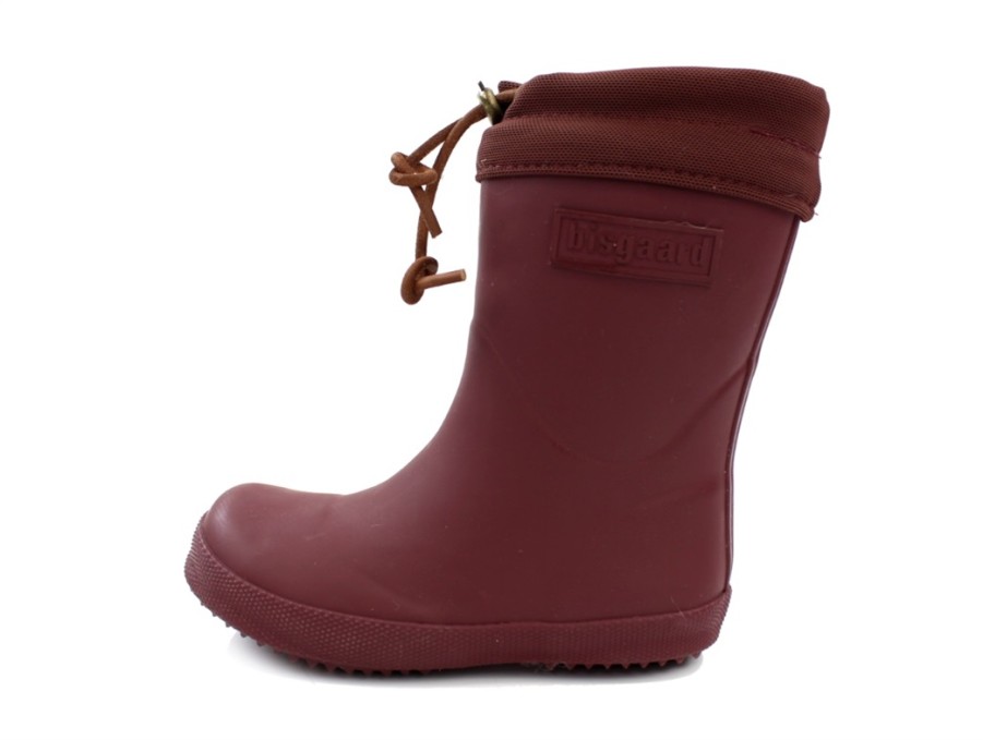 New Bisgaard Bisgaard Winter Rubber Boot Bordeaux Solid With Wool Lining