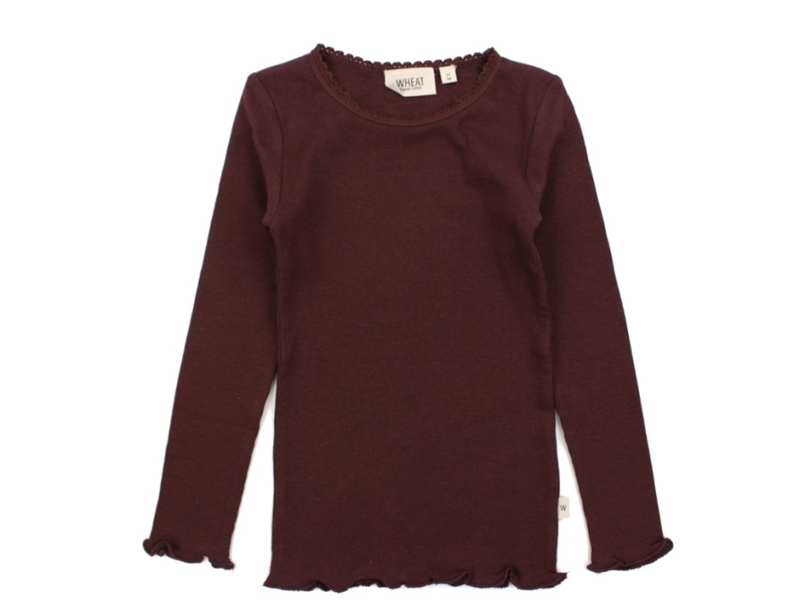 Best Wheat Wheat Aubergine T-Shirt Reese Rib Lace