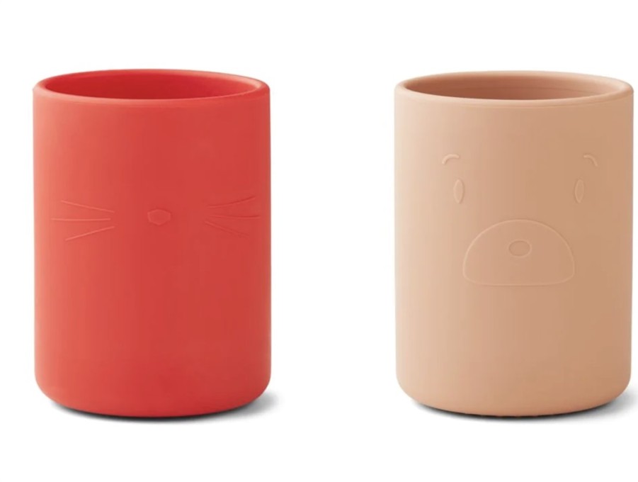 Online Liewood Liewood Apple Red/Tuscany Rose Silicone Cup Ethan (2-Pack)