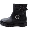 Clearance Angulus Angulus Black Winter Boot With Buckles And Tex