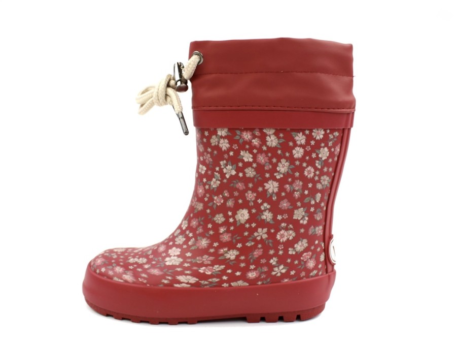 Best Wheat Wheat Red Flowers Winter Rubber Boot