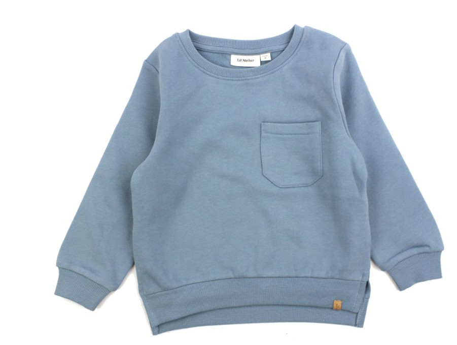 Clearance Lil Atelier Lil Atelier Smoke Blue Sweatshirt