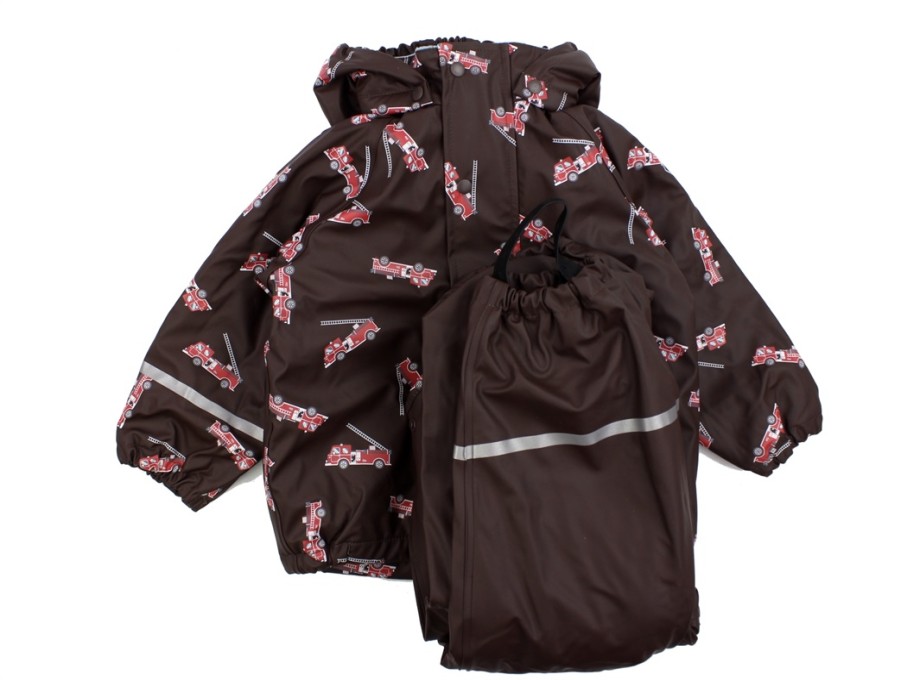 Best Celavi Celavi Rainwear Pants And Jacket Java Fire Trucks With Fleece Lining