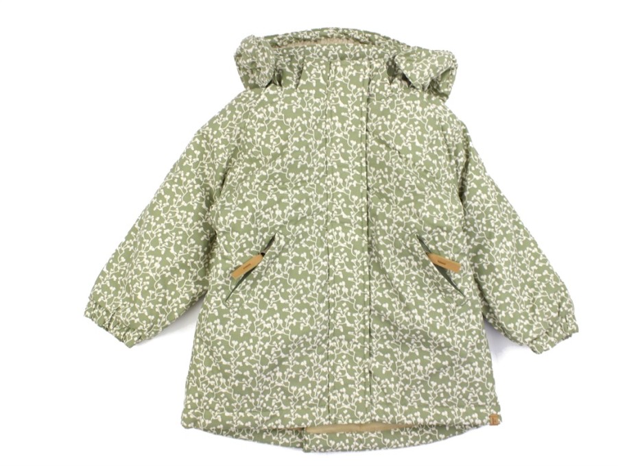 Online Lil Atelier Lil Atelier Oil Green Printed Winter Jacket