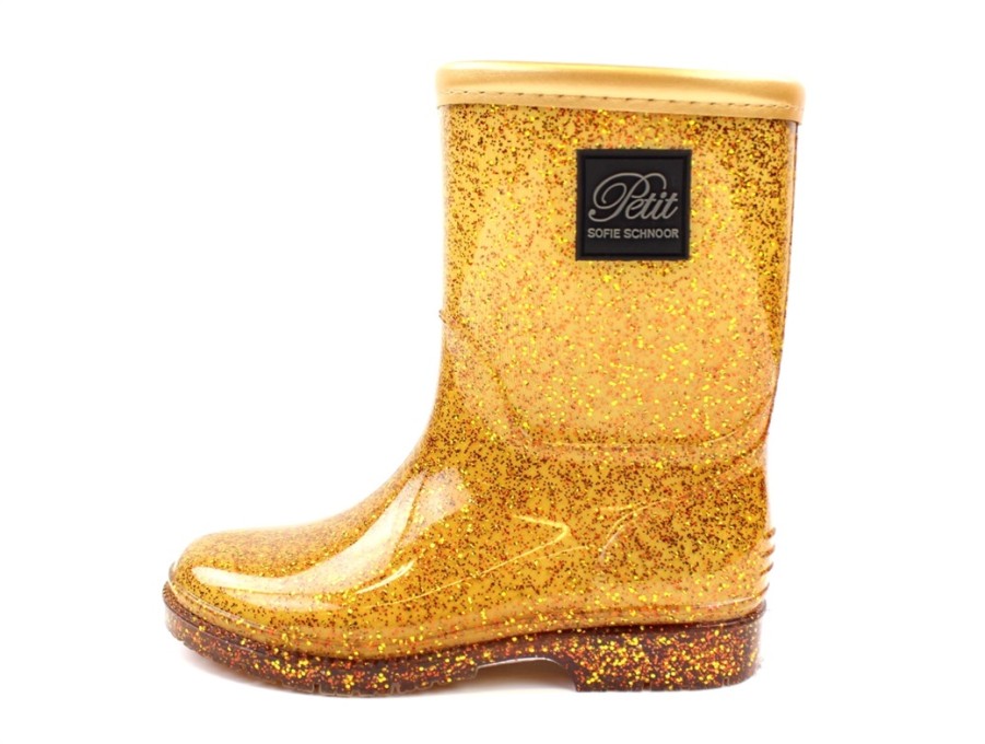 New Petit by Sofie Schnoor Petit By Sofie Schnoor Rubber Boot Gold Glitter