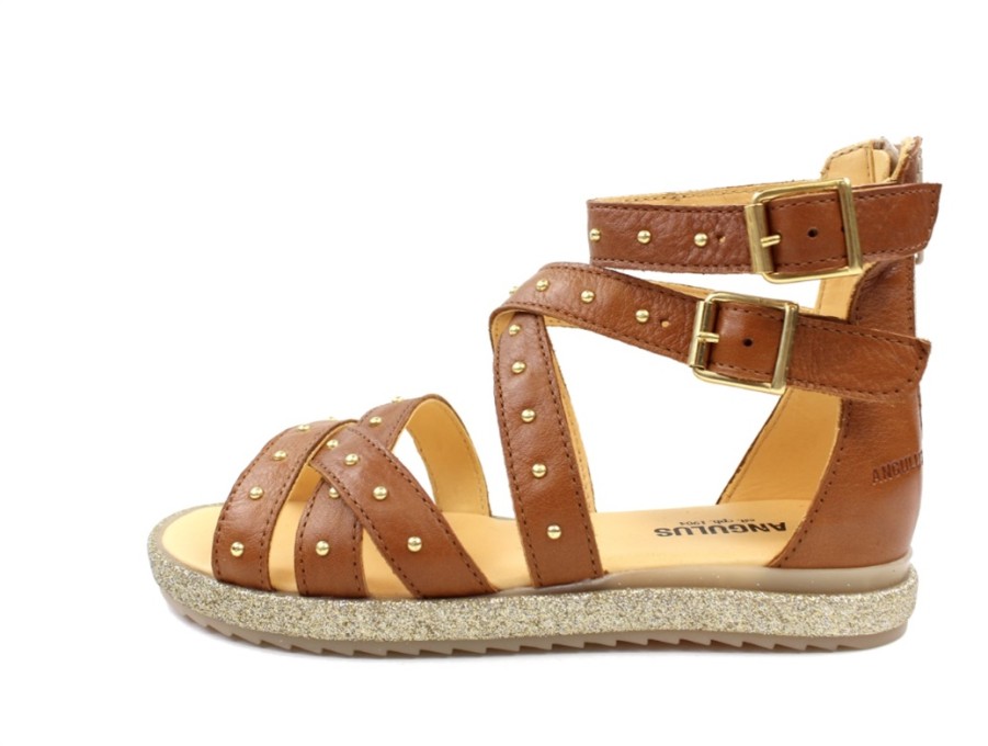 Online Angulus Angulus Sandal Gladiator Cognac With Nitter