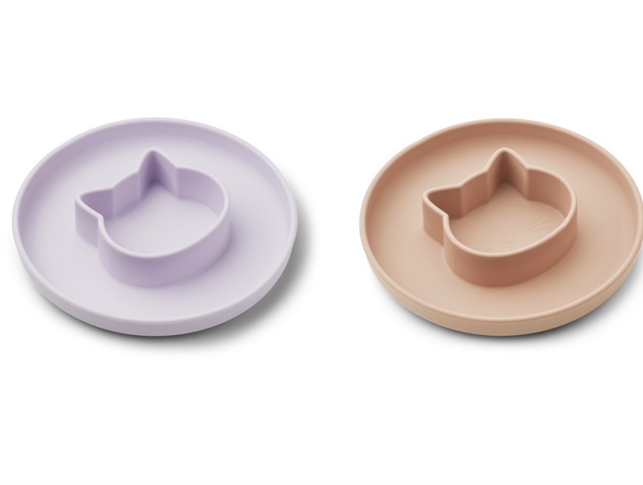 Clearance Liewood Liewood Cat Light Lavender Rose Mix Silicone Plate Gordon (2-Pack)