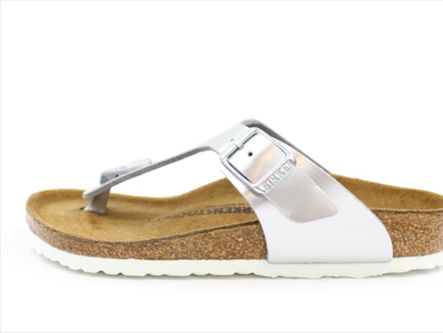 Clearance Birkenstock Birkenstock Gizeh Sandal Electric Metallic Silver With A Buckle (Medium-Wide)