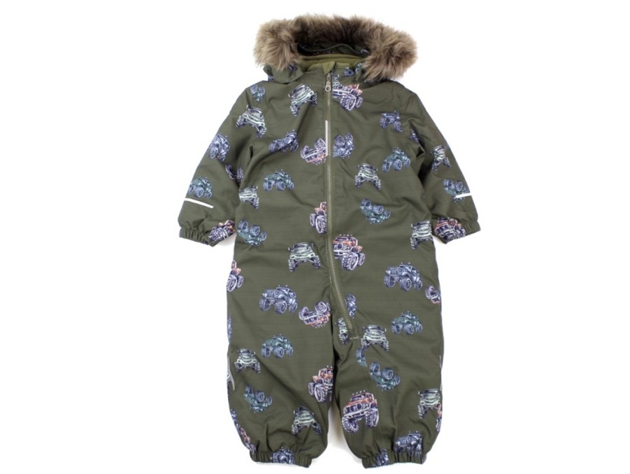 Online Name It Name It Snowsuit Olive Night Trucks