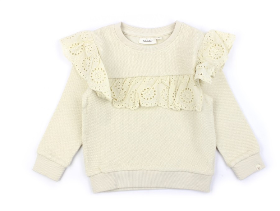 Online Lil Atelier Lil Atelier Turtledove Broderie Anglaise Sweatshirt