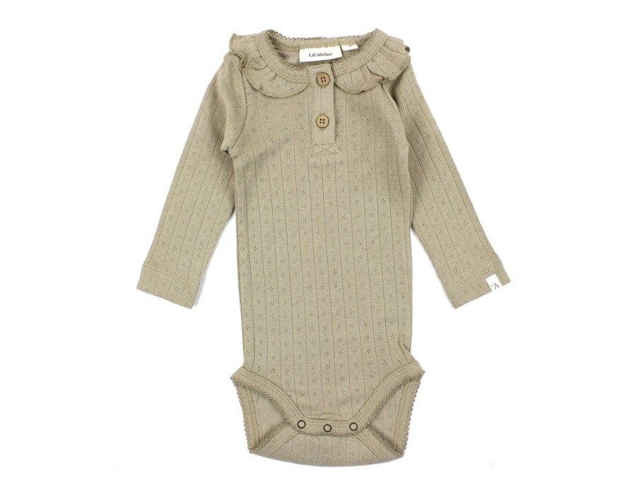 Online Lil Atelier Lil Atelier Chinchilla Bodysuit With Pattern