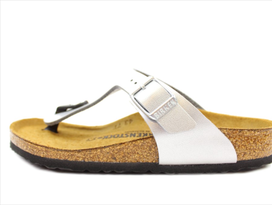 Hot Birkenstock Birkenstock Gizeh Sandal With Silver Buckle