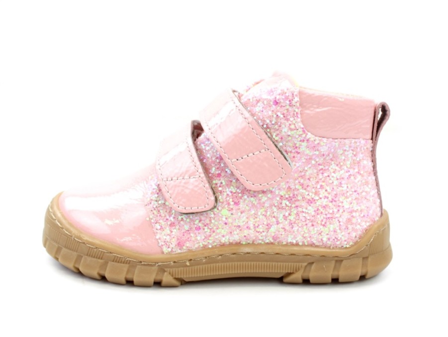 Clearance Angulus Angulus Rosa Glitter Shoes With Velcro