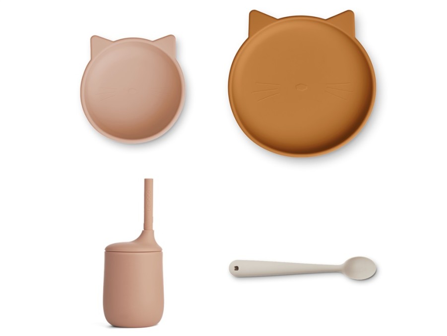 Clearance Liewood Liewood Cat Pale Tuscany Multi Mix Tableware Cathy Silicone (4-Pack)