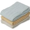 Hot Liewood Liewood Sea Blue Stripe Mix Muslin Cloths Line (3-Pack)