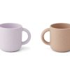 New Liewood Liewood Cat Light Lavender Rose Mix Cup With Handle Gene Silicone (2-Pack)