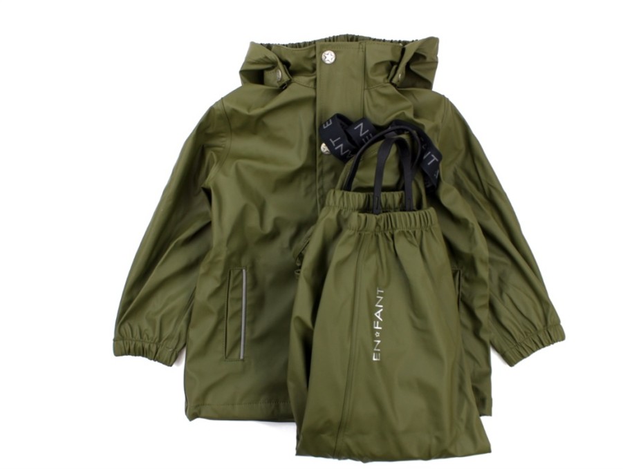 Best En Fant En Fant Rainwear Pants And Jacket Ivy Green