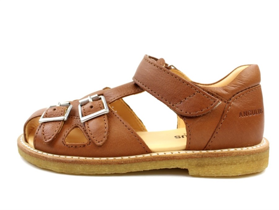 Best Angulus Angulus Sandal Cognac With Buckles And Velcro